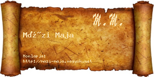 Mázi Maja névjegykártya